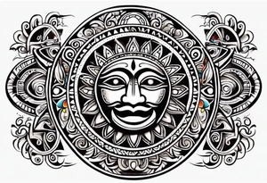 Puerto Rican taino tribal sun tattoo idea