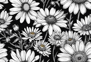 Chamomile with stem tattoo idea