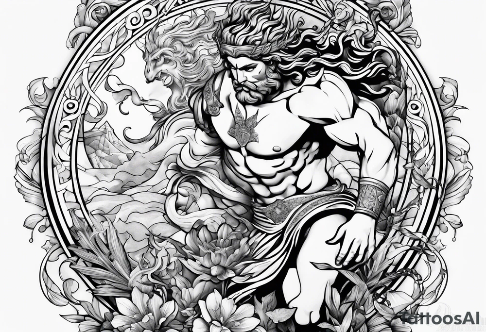 Olympian Hermes and Poseidon tattoo idea
