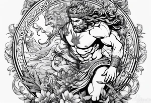 Olympian Hermes and Poseidon tattoo idea