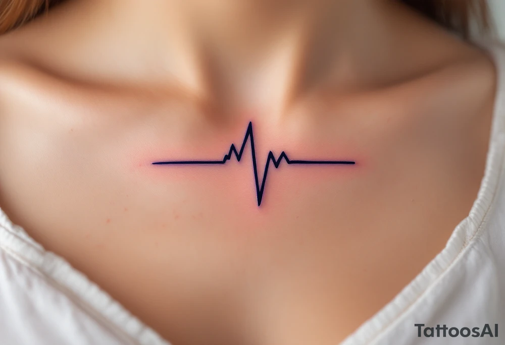 A thin black EKG line turning into a jagged purple lightning bolt, representing life’s electric energy. tattoo idea