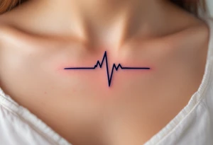 A thin black EKG line turning into a jagged purple lightning bolt, representing life’s electric energy. tattoo idea