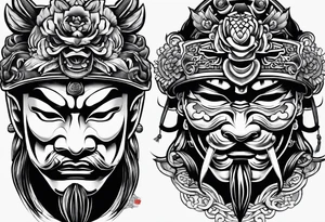 Japanese Samurai two Mask Tattoo Designs tattoo idea