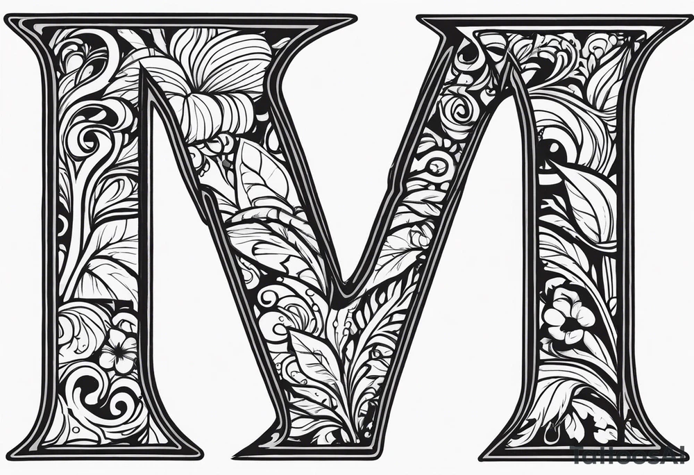 Starting with letter K and ending with letter V tattoo idea