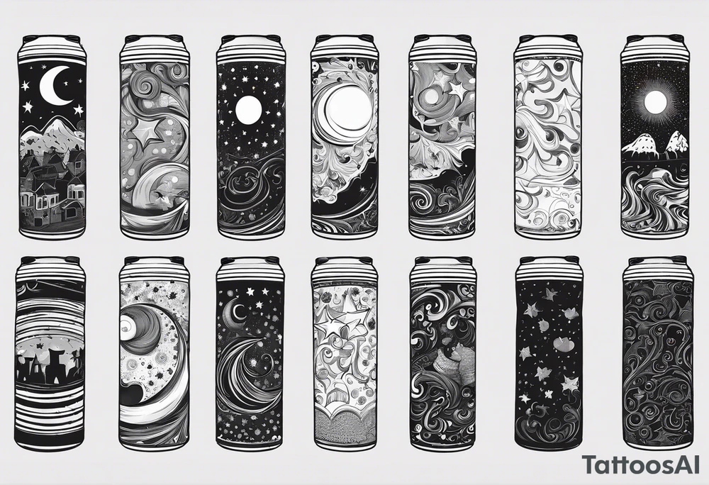 20 oz tumbler banner design, candy, minimalist, spellbound, voodoo, moon, stars, Halloween tattoo idea