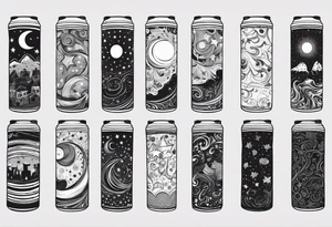 20 oz tumbler banner design, candy, minimalist, spellbound, voodoo, moon, stars, Halloween tattoo idea