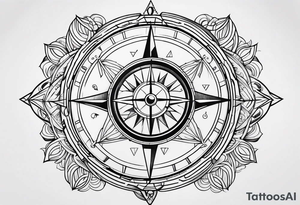 Ubuntu and compass integrated together tattoo idea