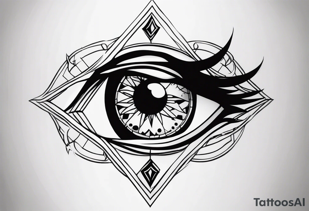 goth themed eye tattoo idea