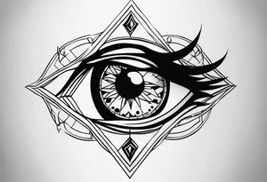 goth themed eye tattoo idea