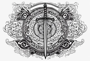 sword Valhalla prayer tattoo idea