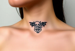 Tiny goblin with wings tattoo idea