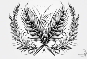 need a shape of a wheat spike and inside it write 
(ستملأ الوادي سنابل…) tattoo idea