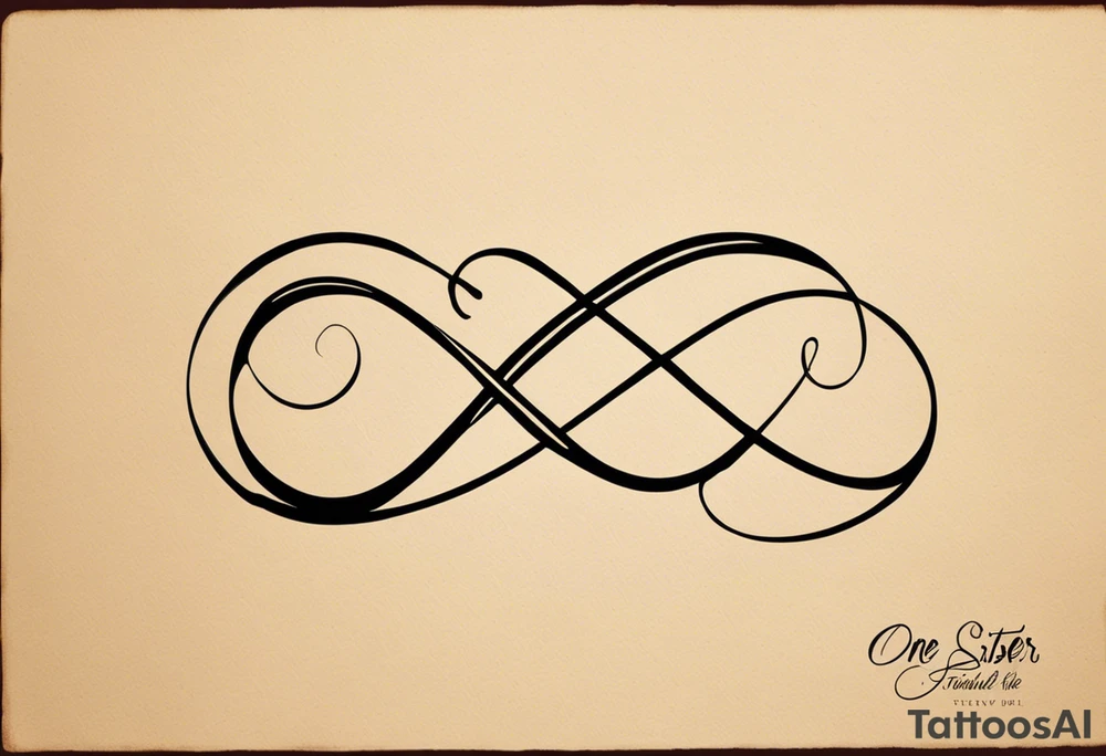 Eternity Symbol: A delicate, outlined infinity symbol as the foundation of the tattoo. 
Puzzle Piece: One small, outlined puzzle piece placed along one of the loops of the eternity symbol (typically on the lower curve or where the lines cross in the middle). 
Handwritten Text: Your sister’s words, “to my favorite sister,” can flow along the curve of the infinity symbol, following its shape. 

Positioned horizontally on your ankle for a balanced look. tattoo idea