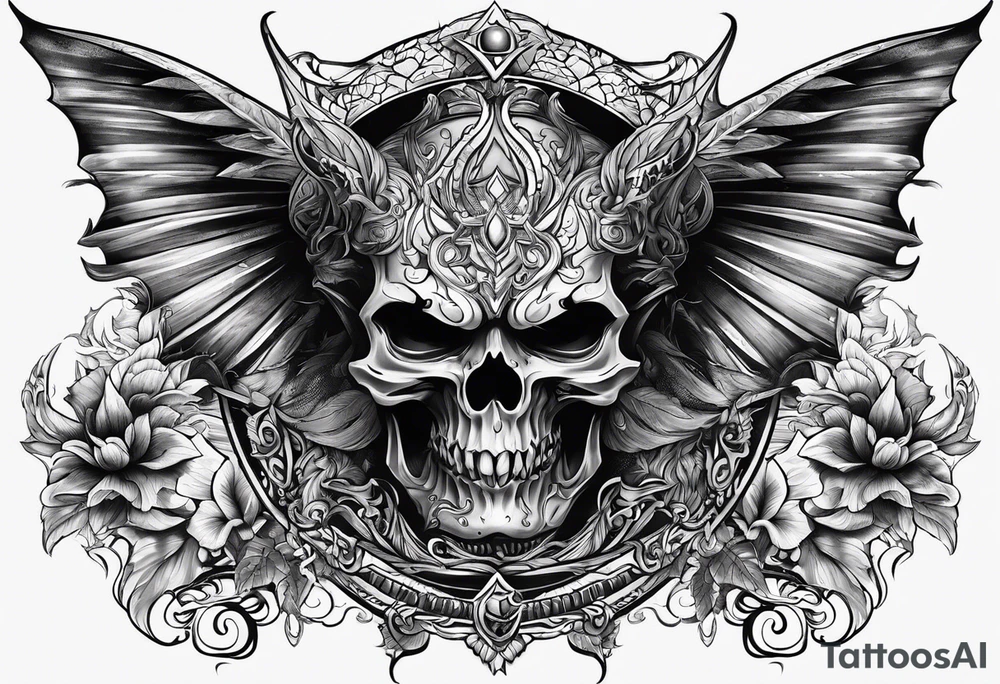 devilish symbols tattoo idea