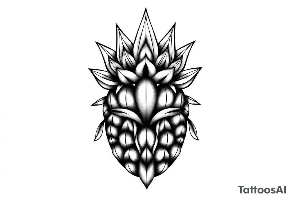 Crown pineapple vagina anus tattoo idea