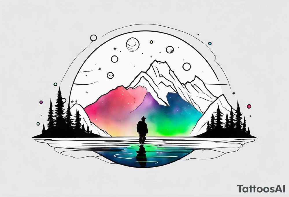 Northern lights with pennywise tattoo idea