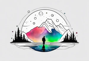 Northern lights with pennywise tattoo idea