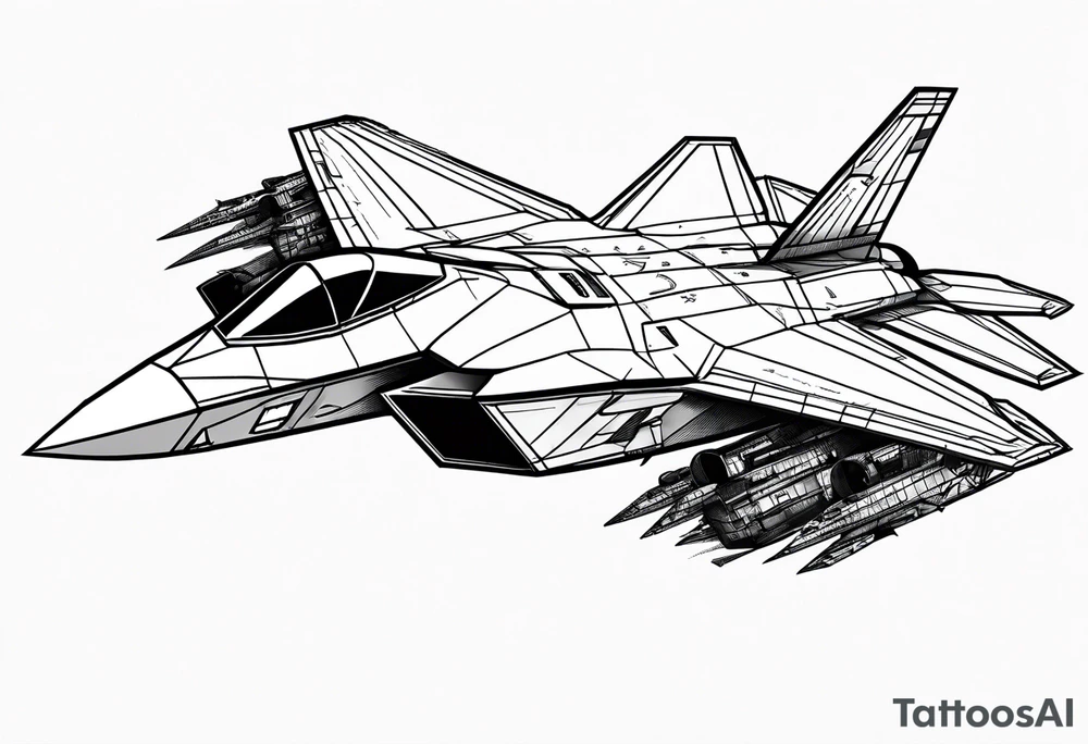 Underside airplane of F22 Raptor Airplane tattoo idea