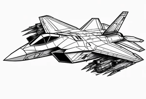 Underside airplane of F22 Raptor Airplane tattoo idea