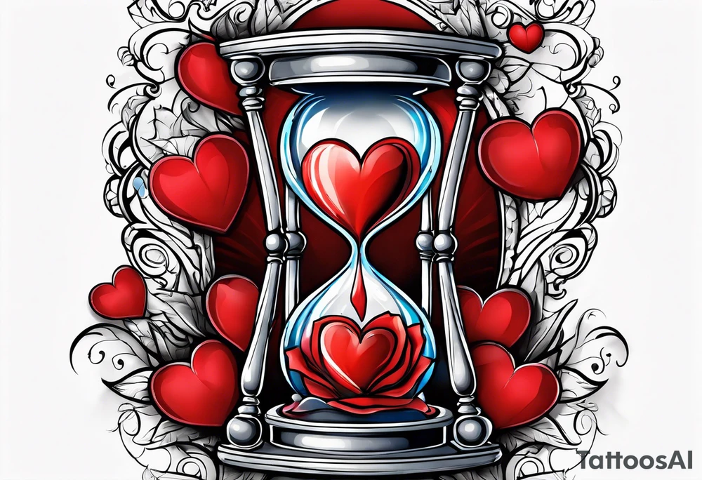 Heart hourglass tattoo idea