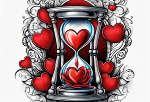 Heart hourglass tattoo idea