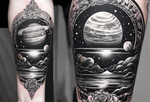 solar system, on spine tattoo idea