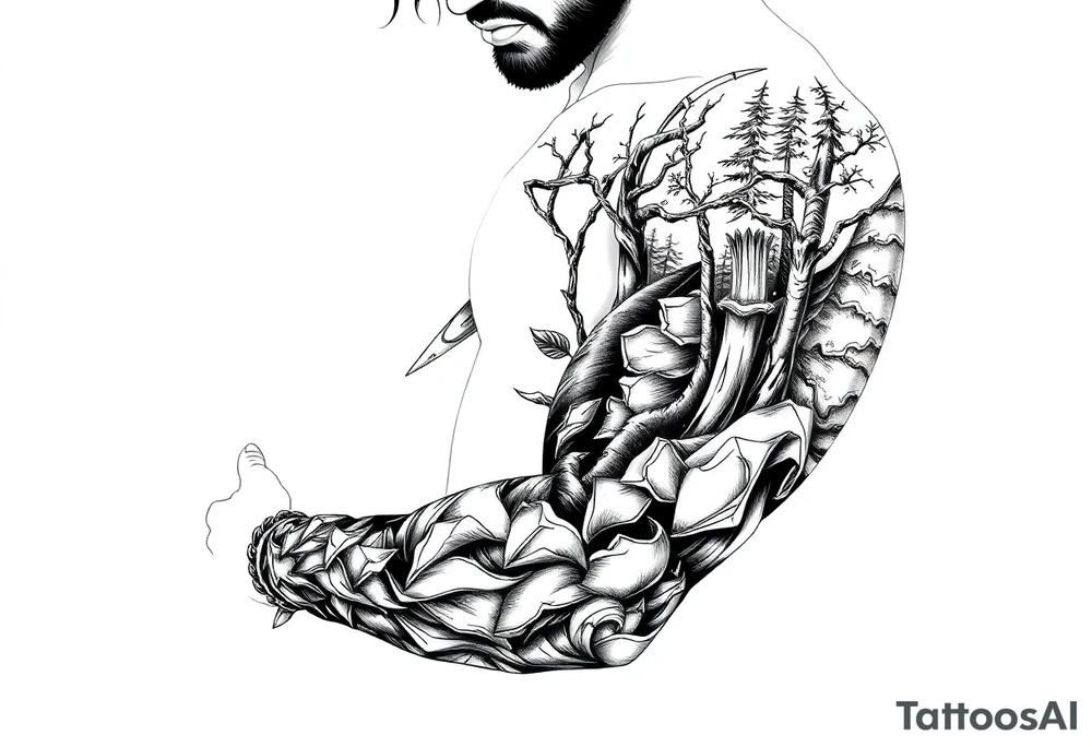 Dungeons and Dragons, Dungeon Master, Reading, Writing, Fantasy, Forest Scene tattoo idea
