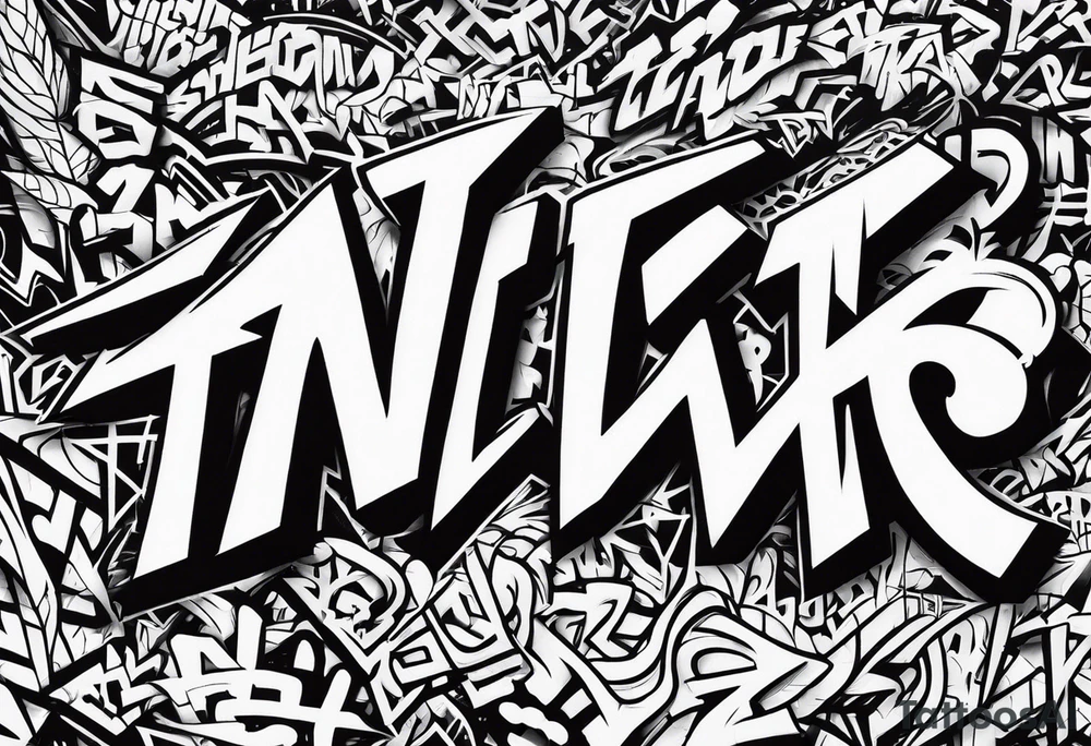 Aggresive graffiti MTR tattoo idea