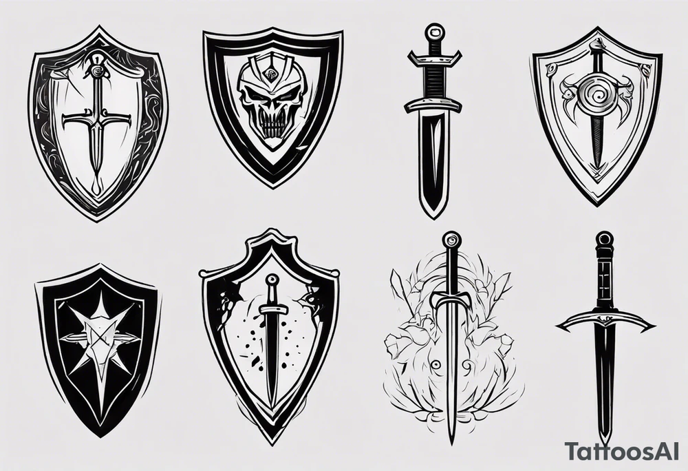 Shield and sword tattoo idea