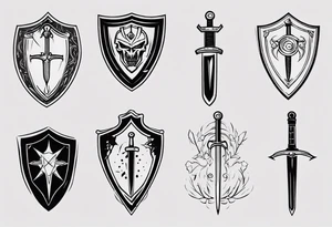 Shield and sword tattoo idea