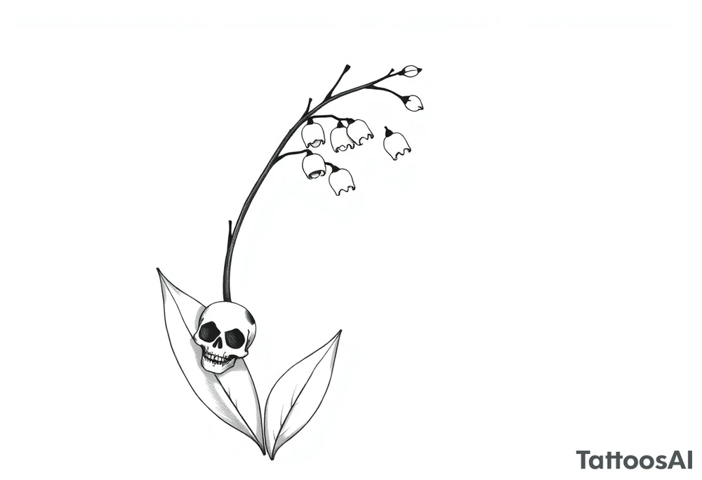 Lily of the valley tattoo vine with skulls in place of flower tattoo idea