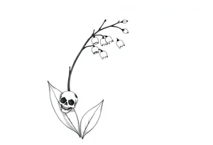 Lily of the valley tattoo vine with skulls in place of flower tattoo idea