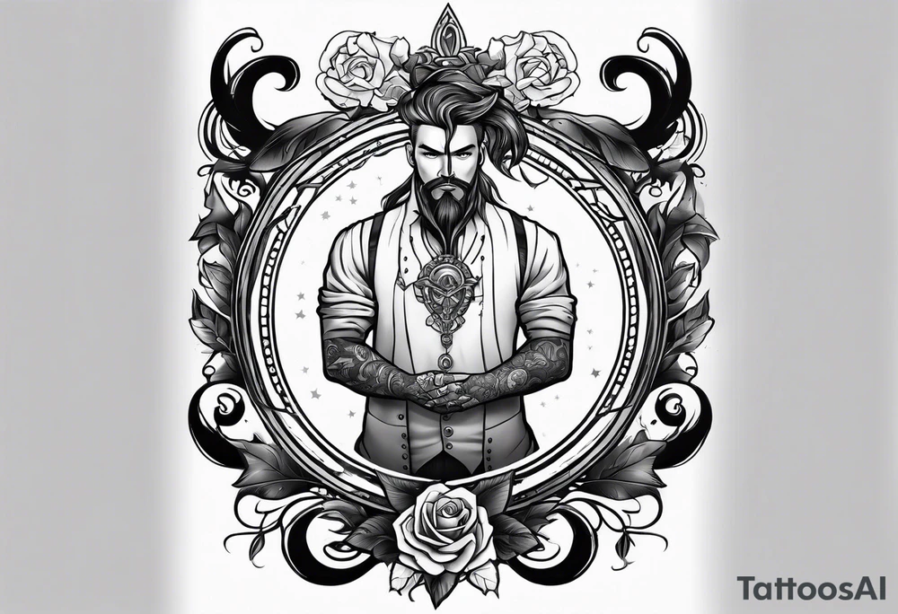 Neo traditional hanged man tattoo idea