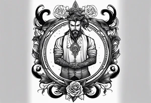 Neo traditional hanged man tattoo idea