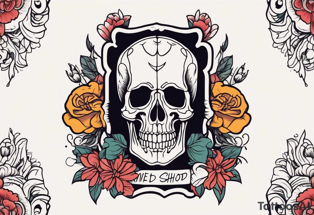 human skeleton

old school vintage simple traditional design surrounded by vintage flowers


bold color simple tattoo idea