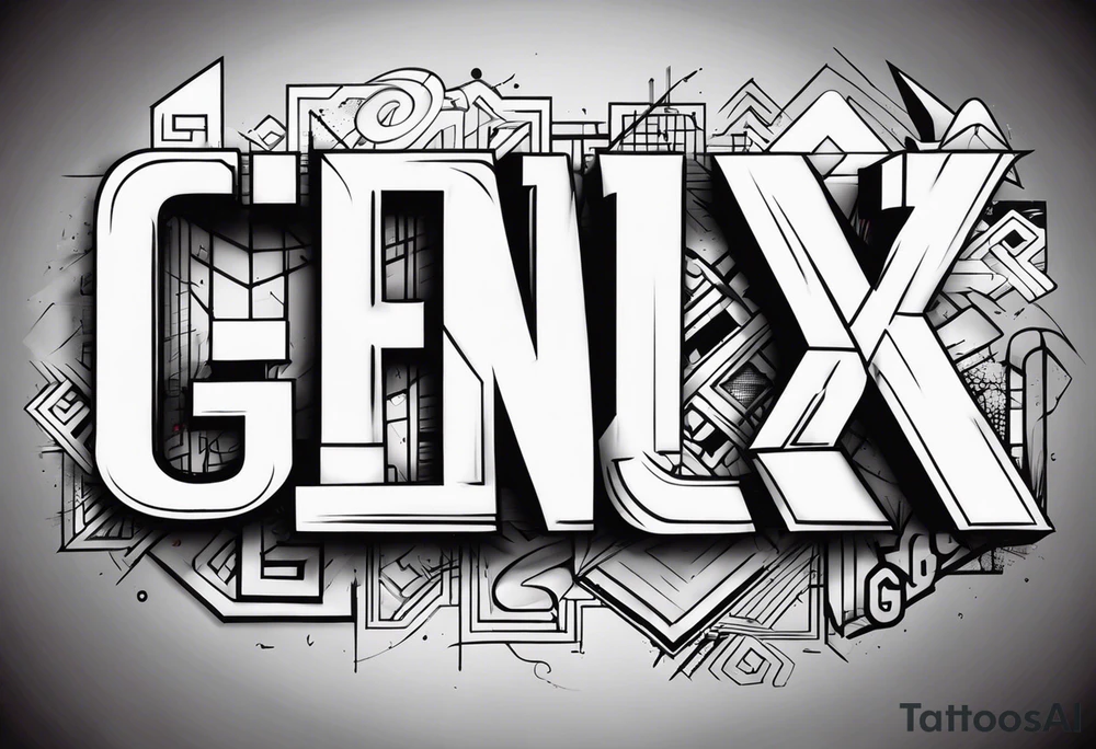 Street art words "GenX OG" tattoo idea