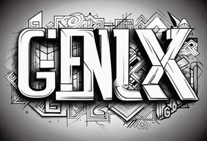 Street art words "GenX OG" tattoo idea