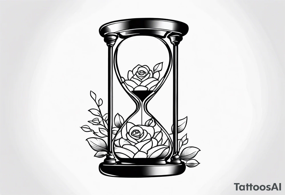 Hourglass with flowers growing out of it. Fineline tattoo idea