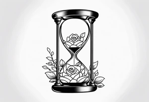 Hourglass with flowers growing out of it. Fineline tattoo idea