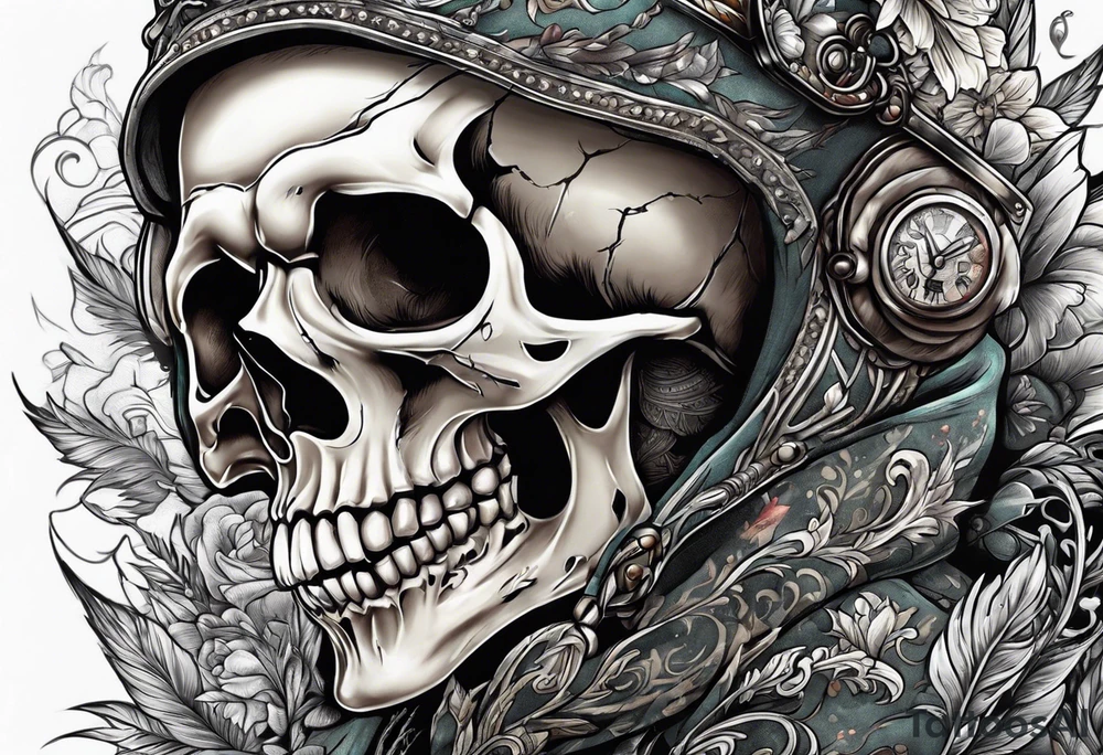 skeleton running from the world tattoo idea
