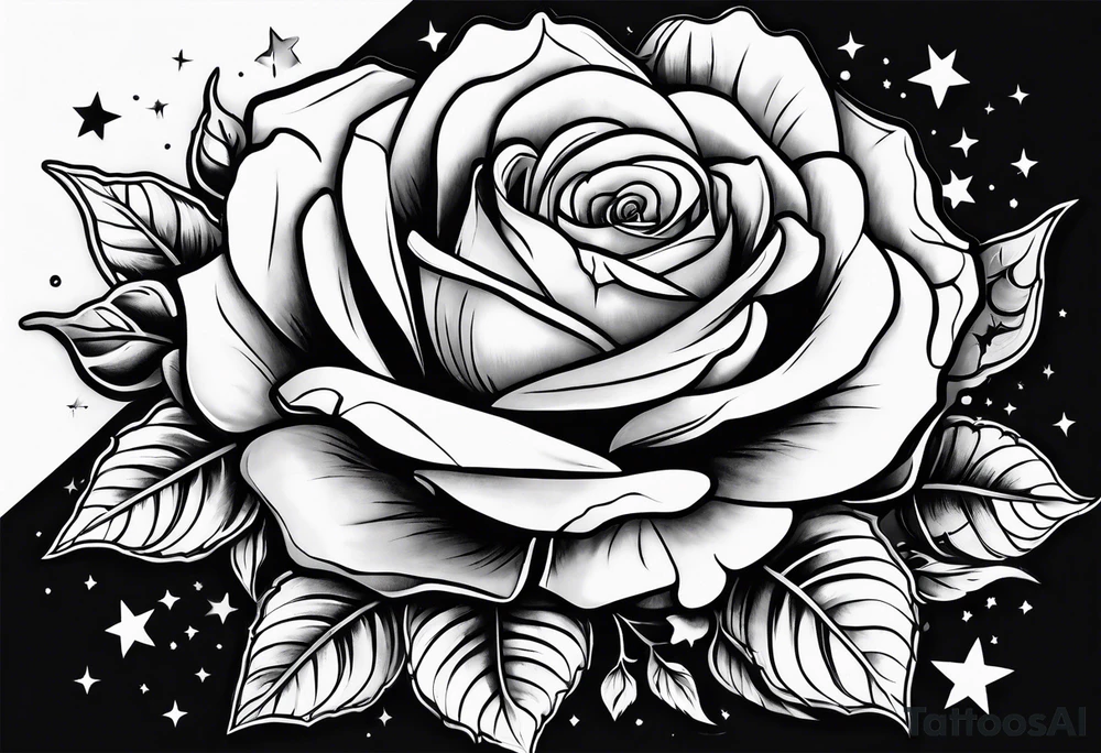 Tesseract with big roses and small stars tattoo idea Tesseract with big roses and small stars tattoo idea