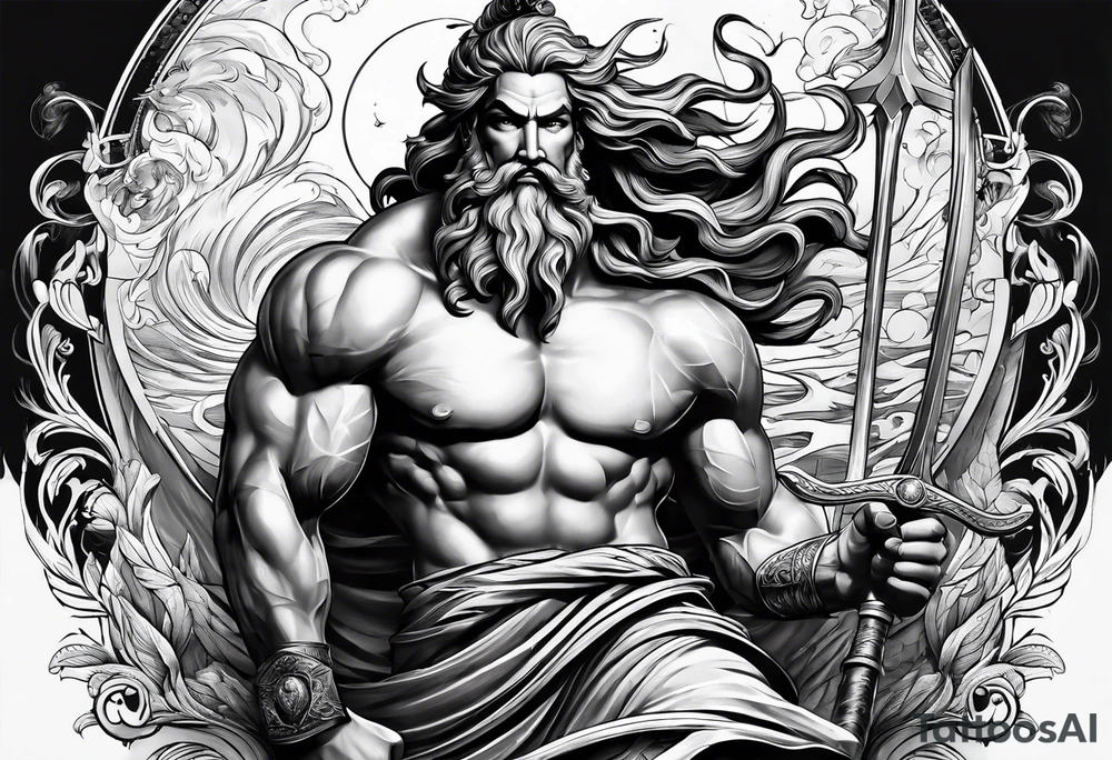 Poseidon mit umhang tattoo idea