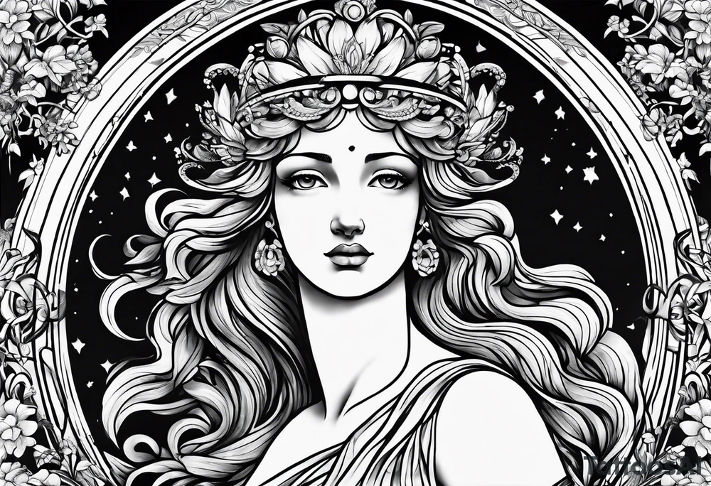 Goddess Venus full body tattoo idea