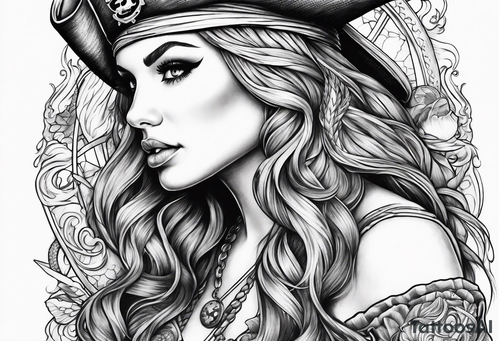 pirate mermaid tattoo idea