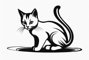 “Design a minimalist tattoo of a playful kitten, capturing its curious expression with simple lines and minimal detail. tattoo idea