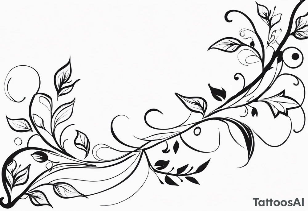 flowery vines with leaves very simple tattoo idea