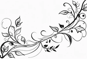 flowery vines with leaves very simple tattoo idea