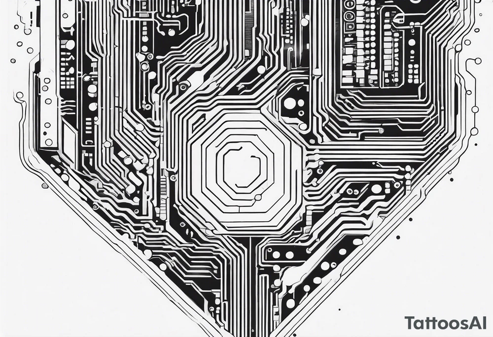 Futuristic Circuit Board tattoo idea