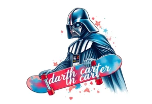 Darth Vader skateboarding >
blue & red
skateboard say "darth carter" tattoo idea