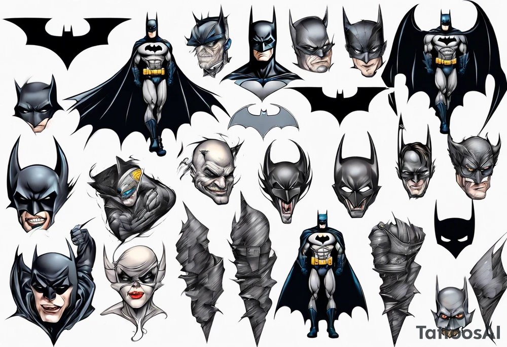 batman gotham sleeve tattoo idea